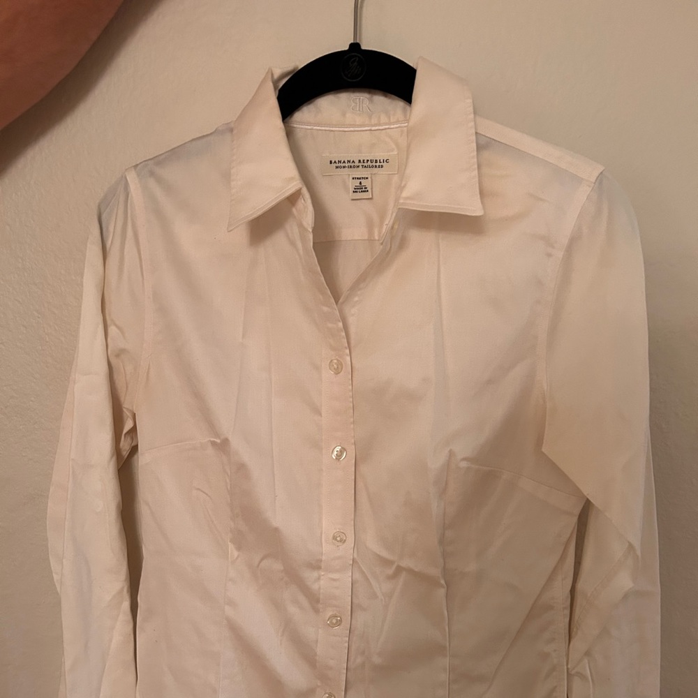 Banana republic white tailored shirt stretch sz4